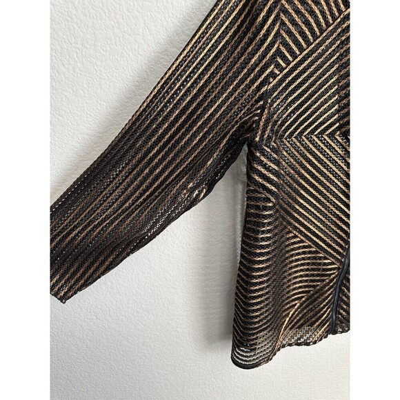 Chico's Travelers Collection Jacket Womens Size 3 XL Striped Copper Shimmer Zip - Picture 6 of 7